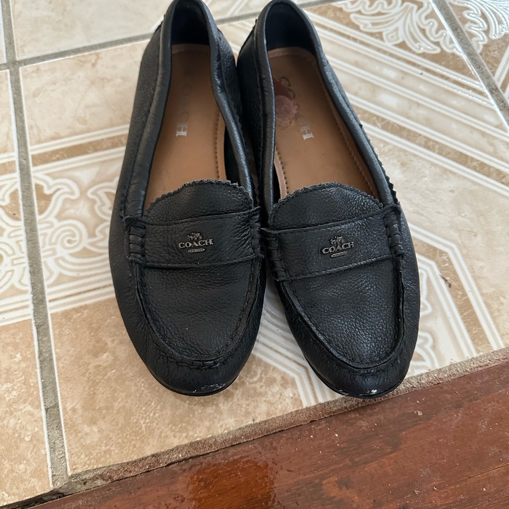 Coach Women's Classic Black Leather Loafers